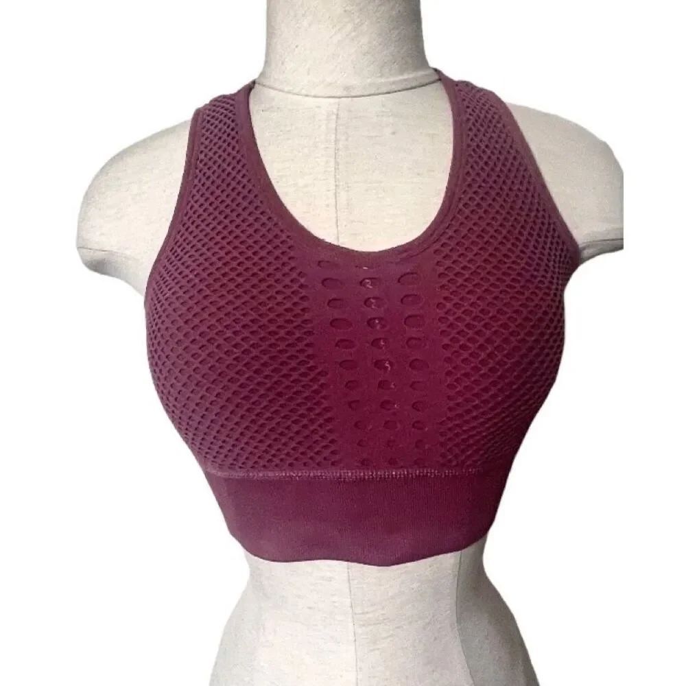 Burgundy sports bra
